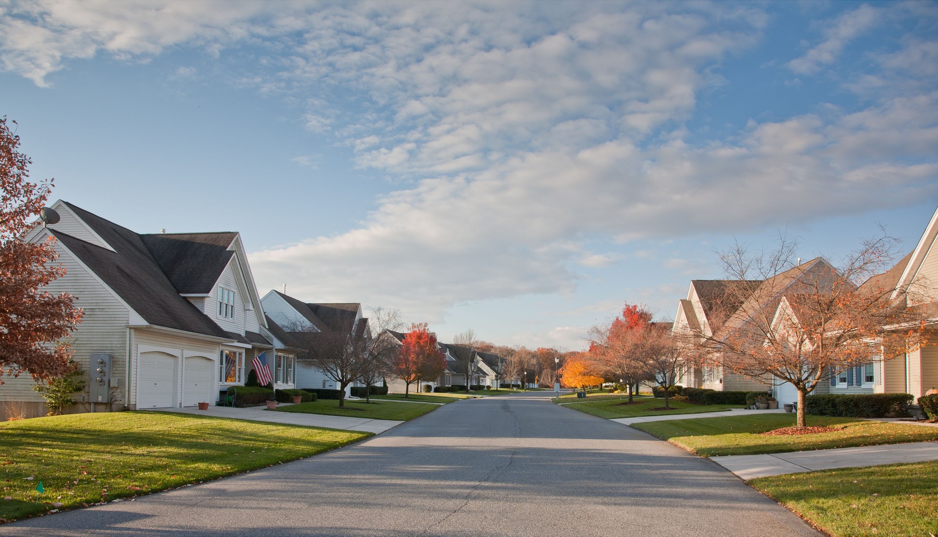 Suburban Street with Uniform Residential Housing